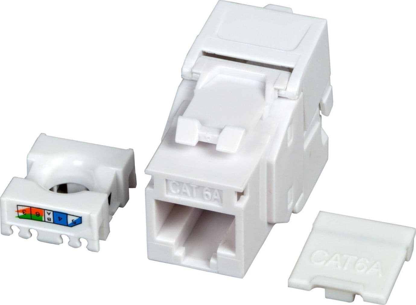 Frutto Keystone Cat.6A UTP Bianco con tappo antipolvere in Cavi Ethernet Scontolo.net - Potenza, commercioVirtuoso.it