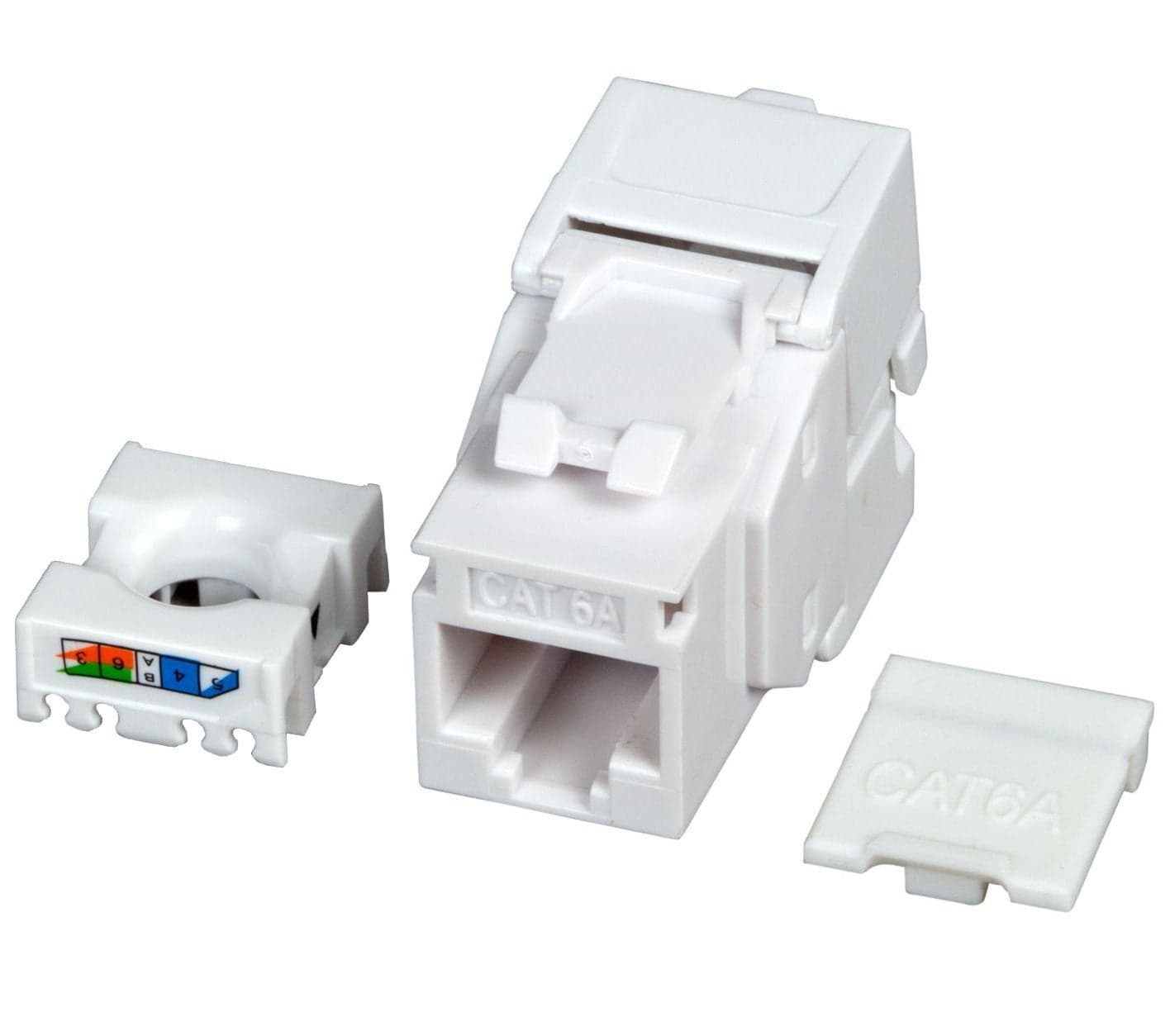 Frutto Keystone Cat.6A UTP Bianco con tappo antipolvere in Cavi Ethernet Scontolo.net - Potenza, commercioVirtuoso.it