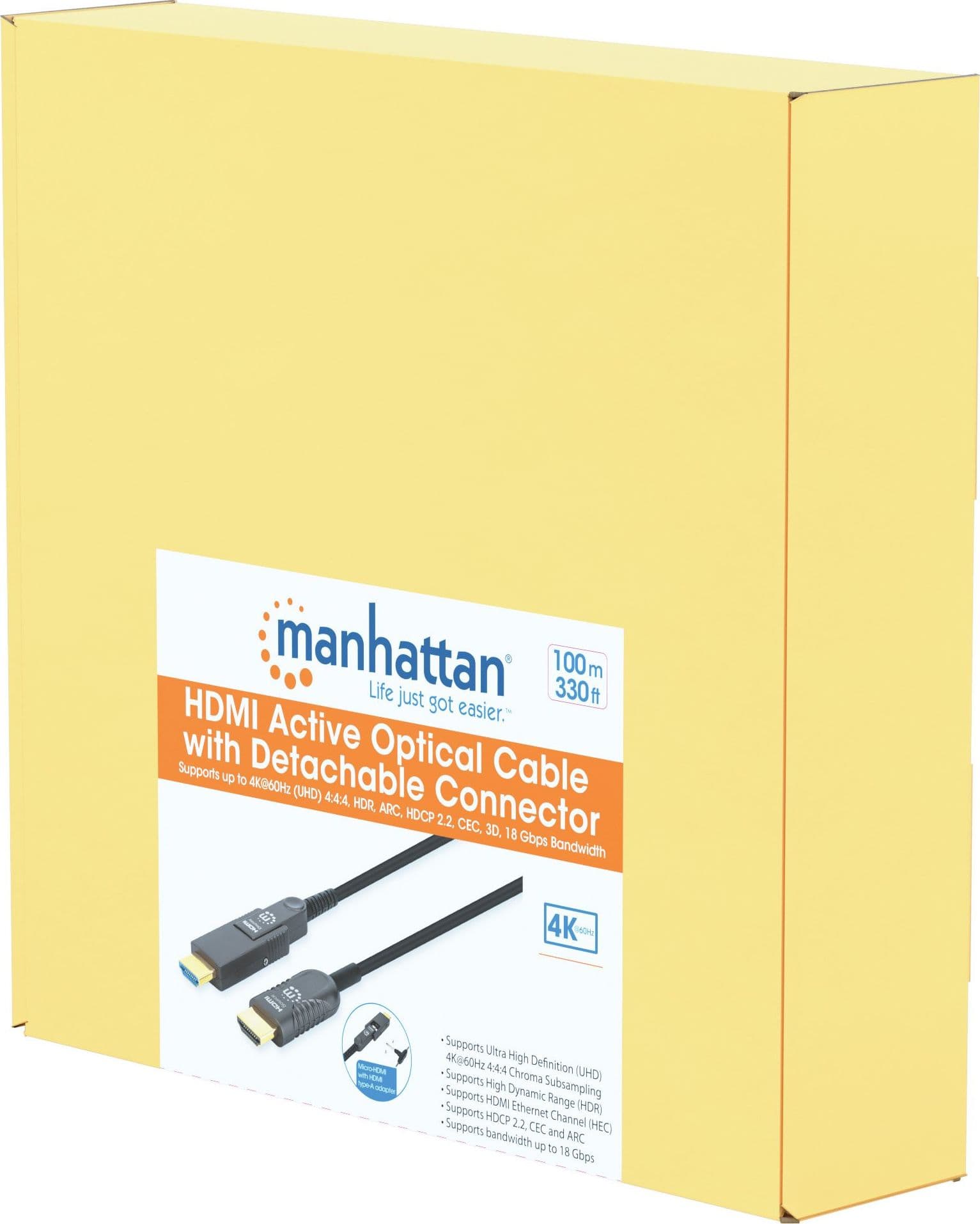 Cavo HDMI&trade Attivo in Fibra Ottica con Connettore Staccabile 100m
