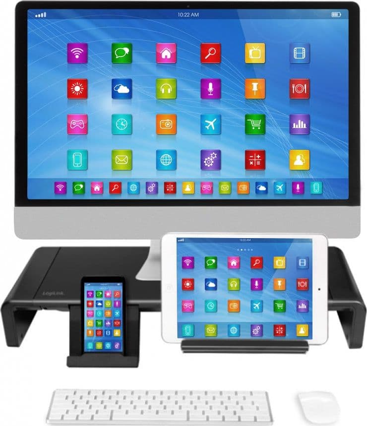 Supporto Monitor Smartphone Tablet Regolabile 420 - 520 mm Nero in Supporti Scontolo.net - Potenza, commercioVirtuoso.it