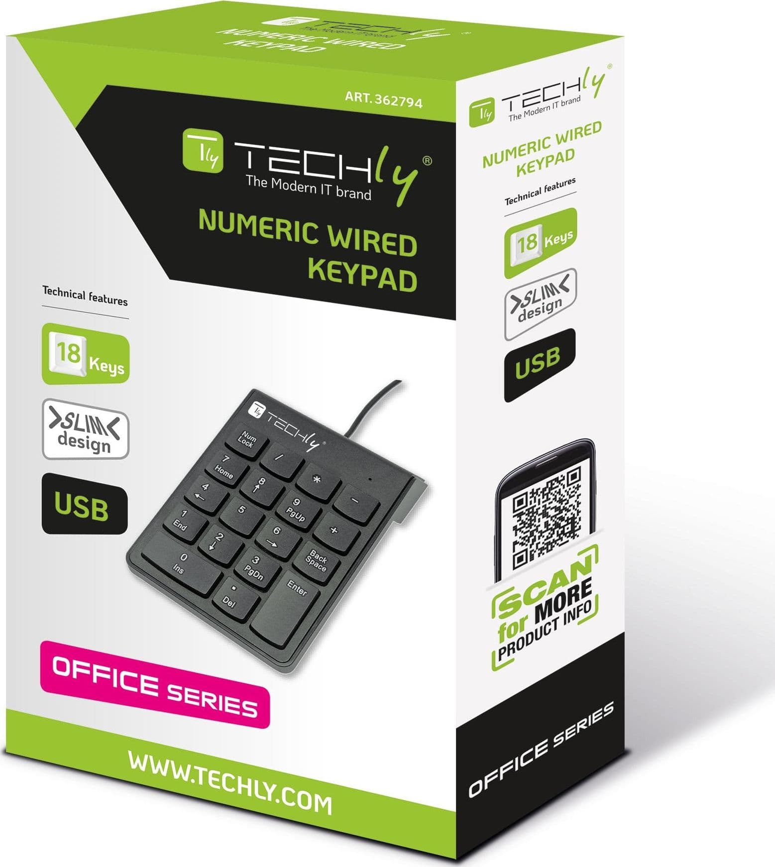 Mini Tastierino Numerico con Cavo USB e 18 Tasti