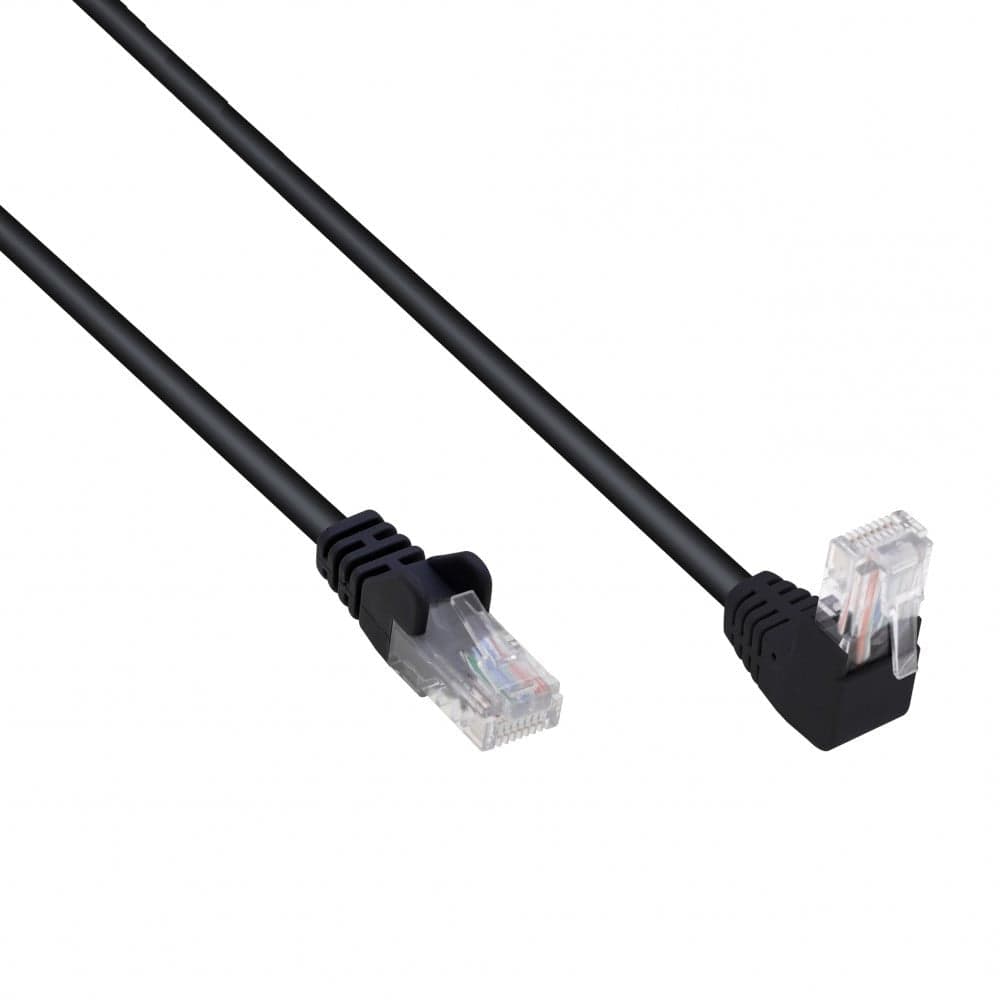 Cavo di Rete Patch Connettore Angolato 90&deg CCA Cat. 5E UTP 0,25m Nero in Cavi Ethernet Scontolo.net - Potenza, commercioVirtuoso.it