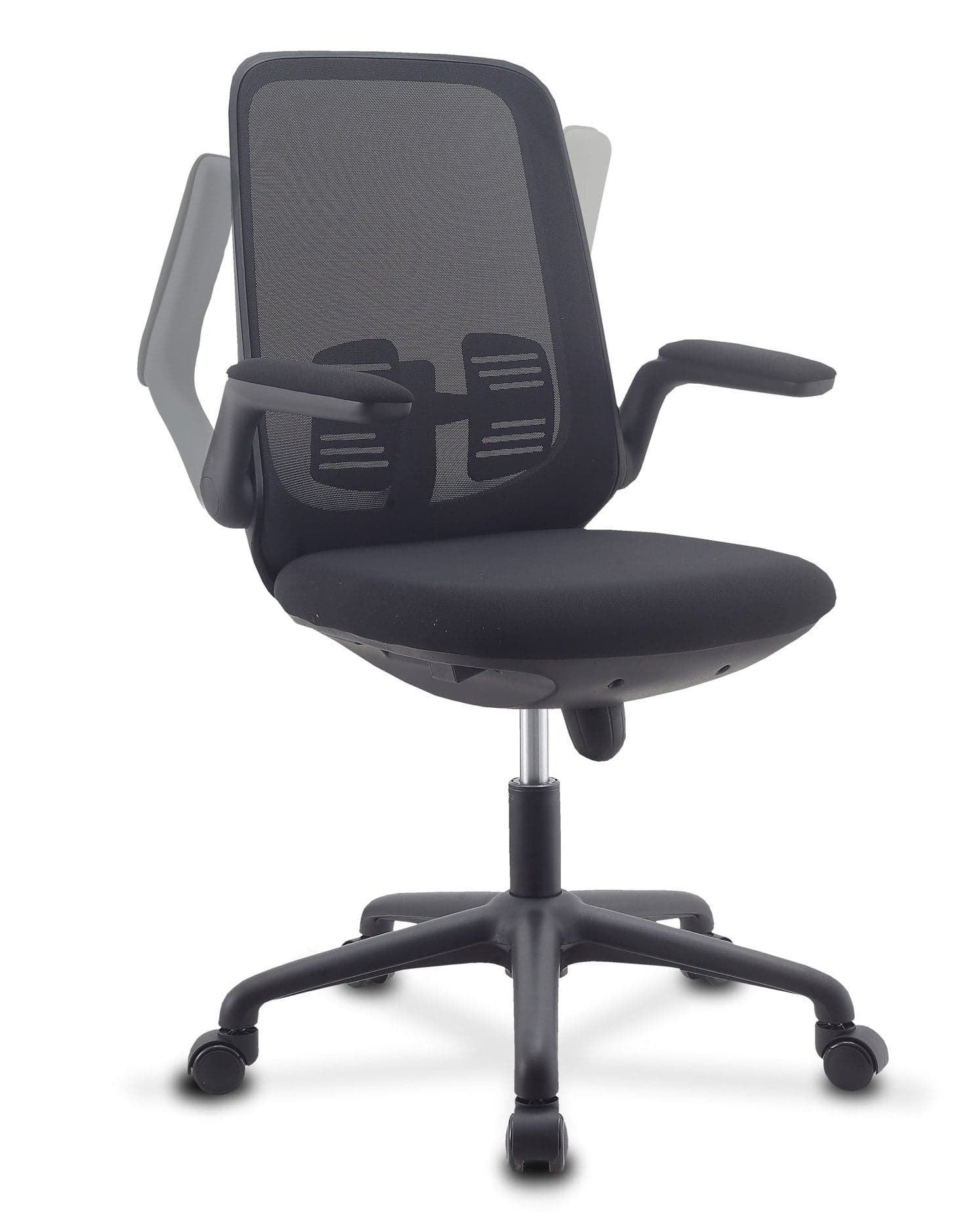 Sedia per Ufficio Regolabile in Altezza con Braccioli Pieghevoli Nera in Sedie da scrivania Scontolo.net - Potenza, commercioVirtuoso.it