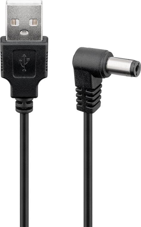 Cavo USB A Maschio a DC 5,5 x 2,1 mm Maschio Angolato 0,5m nero in  Scontolo.net - Potenza, commercioVirtuoso.it