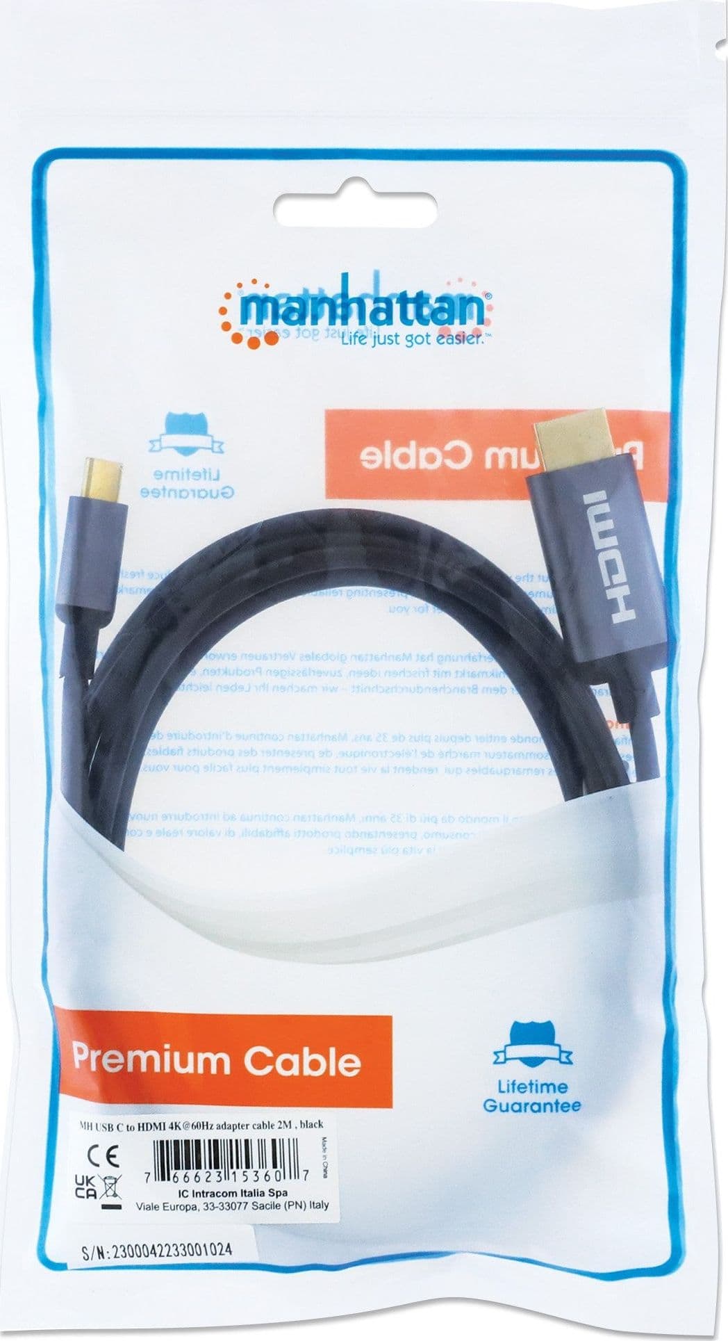 Cavo Adattatore da USB-C&trade a HDMI 4K@60Hz 2m