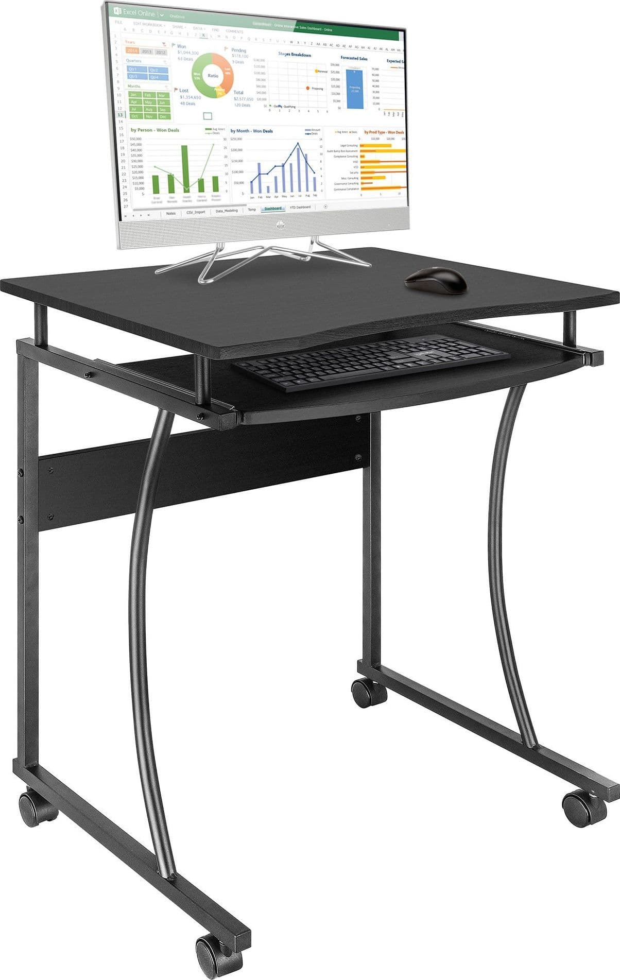 Scrivania Compatta con Ripiano Estraibile per Tastiera in Scrivanie Scontolo.net - Potenza, commercioVirtuoso.it