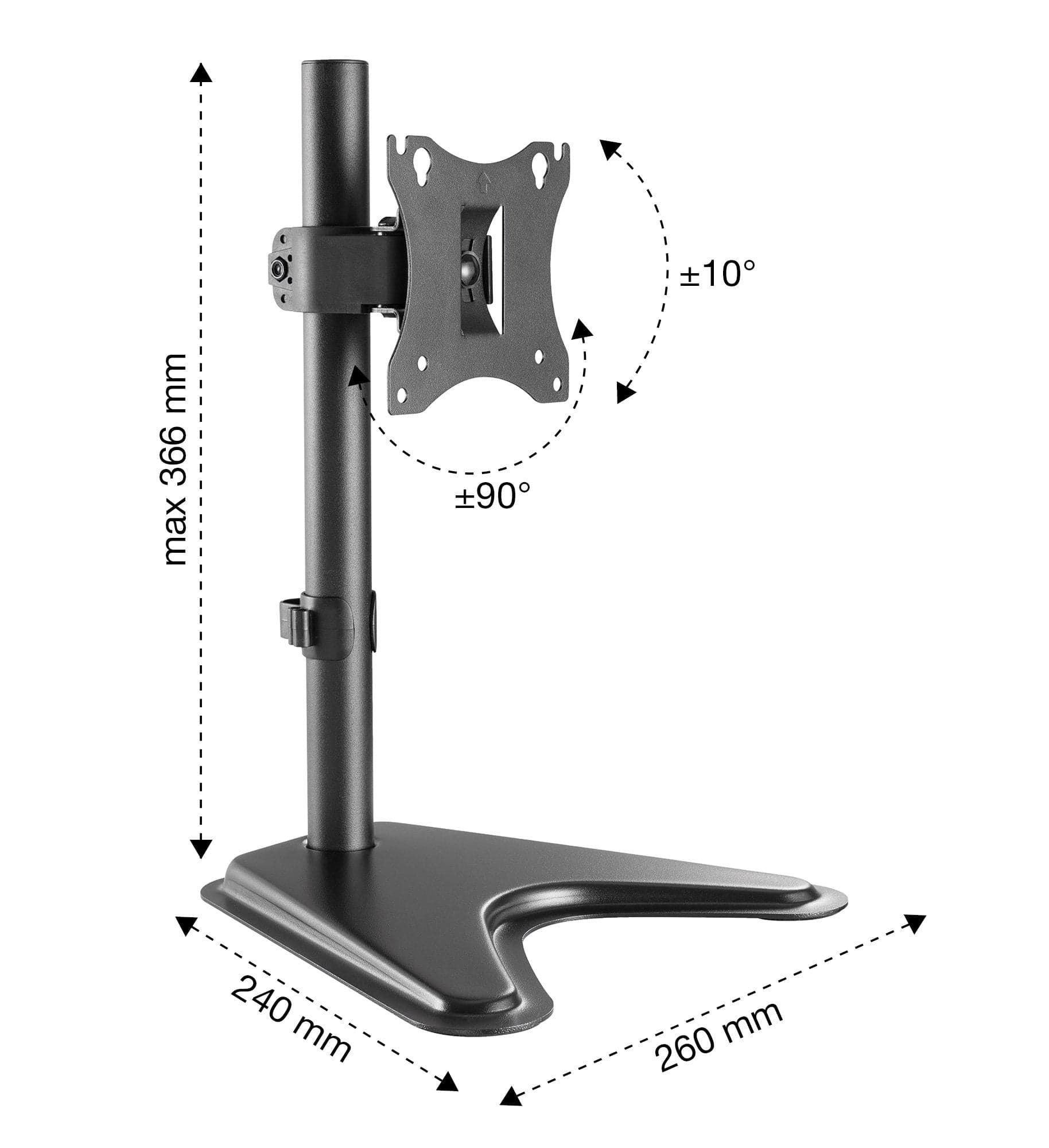 Stand da Scrivania per 1 Monitor LCD 17-27'' con base h.366mm in Supporti Scontolo.net - Potenza, commercioVirtuoso.it