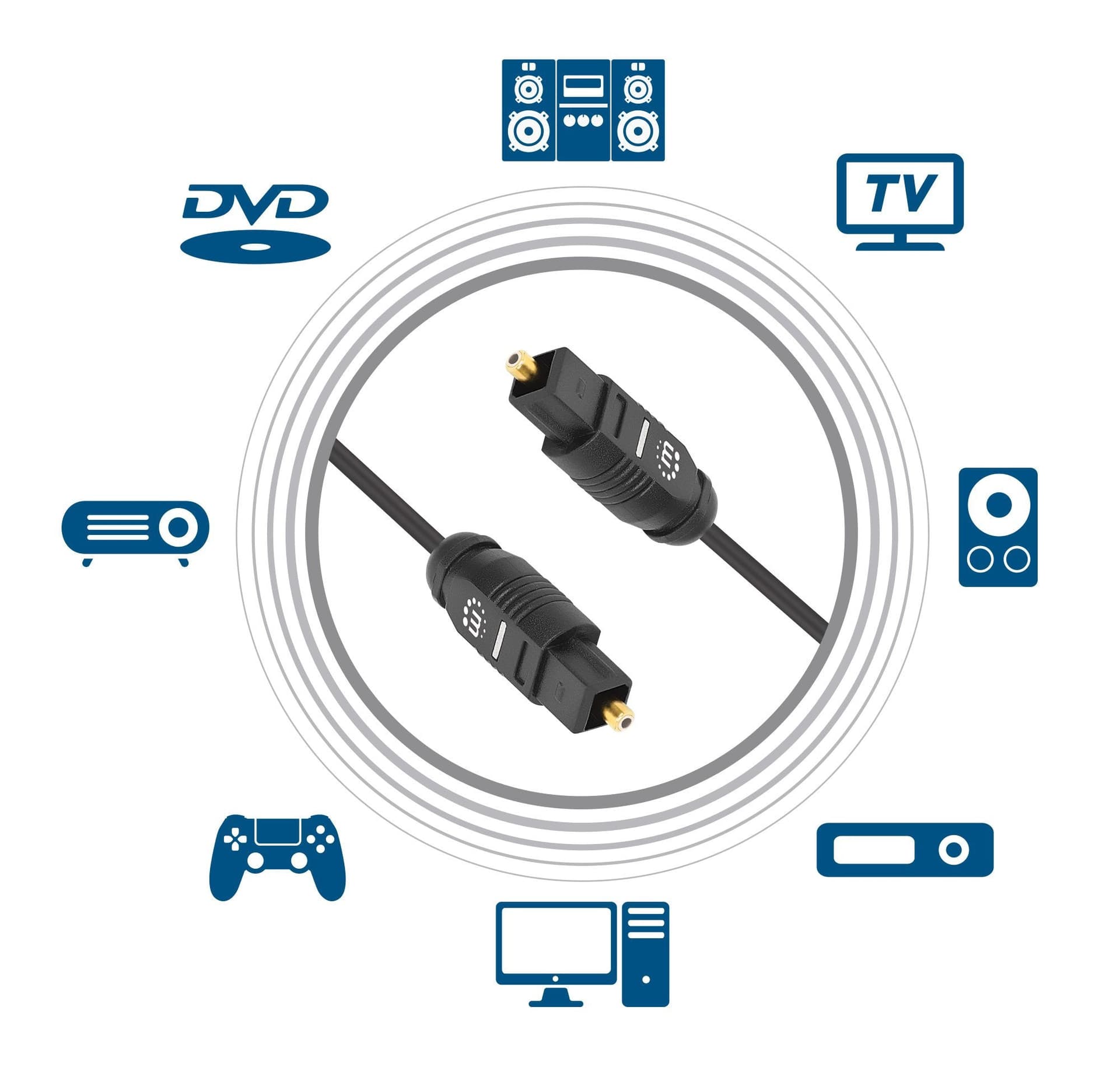 Cavo Audio Ottico Digitale Toslink 2m in  Scontolo.net - Potenza, commercioVirtuoso.it