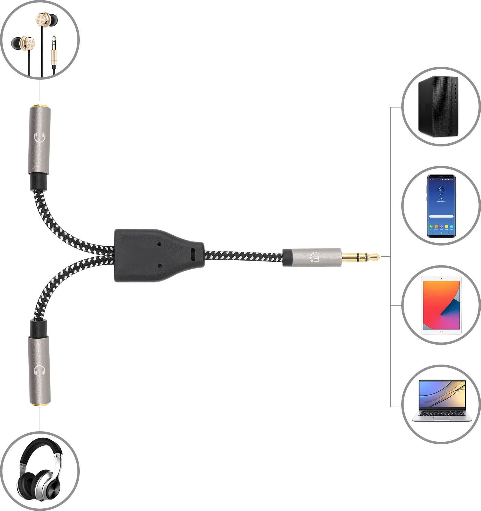 Cavo Adattatore Sdoppiatore Audio per Cuffie Stereo AUX 15 cm in Adattatori Scontolo.net - Potenza, commercioVirtuoso.it