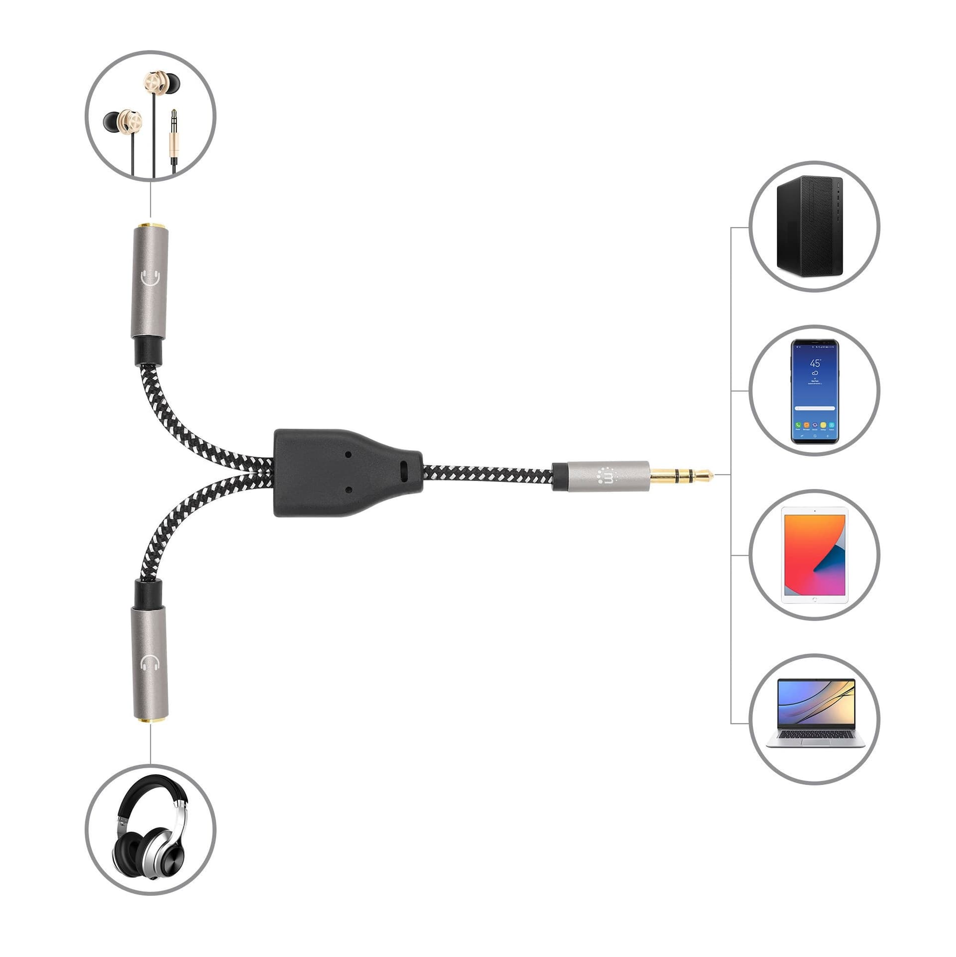 Cavo Adattatore Sdoppiatore Audio per Cuffie Stereo AUX 15 cm in Adattatori Scontolo.net - Potenza, commercioVirtuoso.it