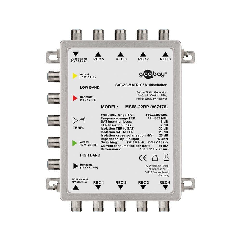 Multiswitch SAT Passivo 5 Ingressi / 8 Uscite in Interruttori multipli Scontolo.net - Potenza, commercioVirtuoso.it