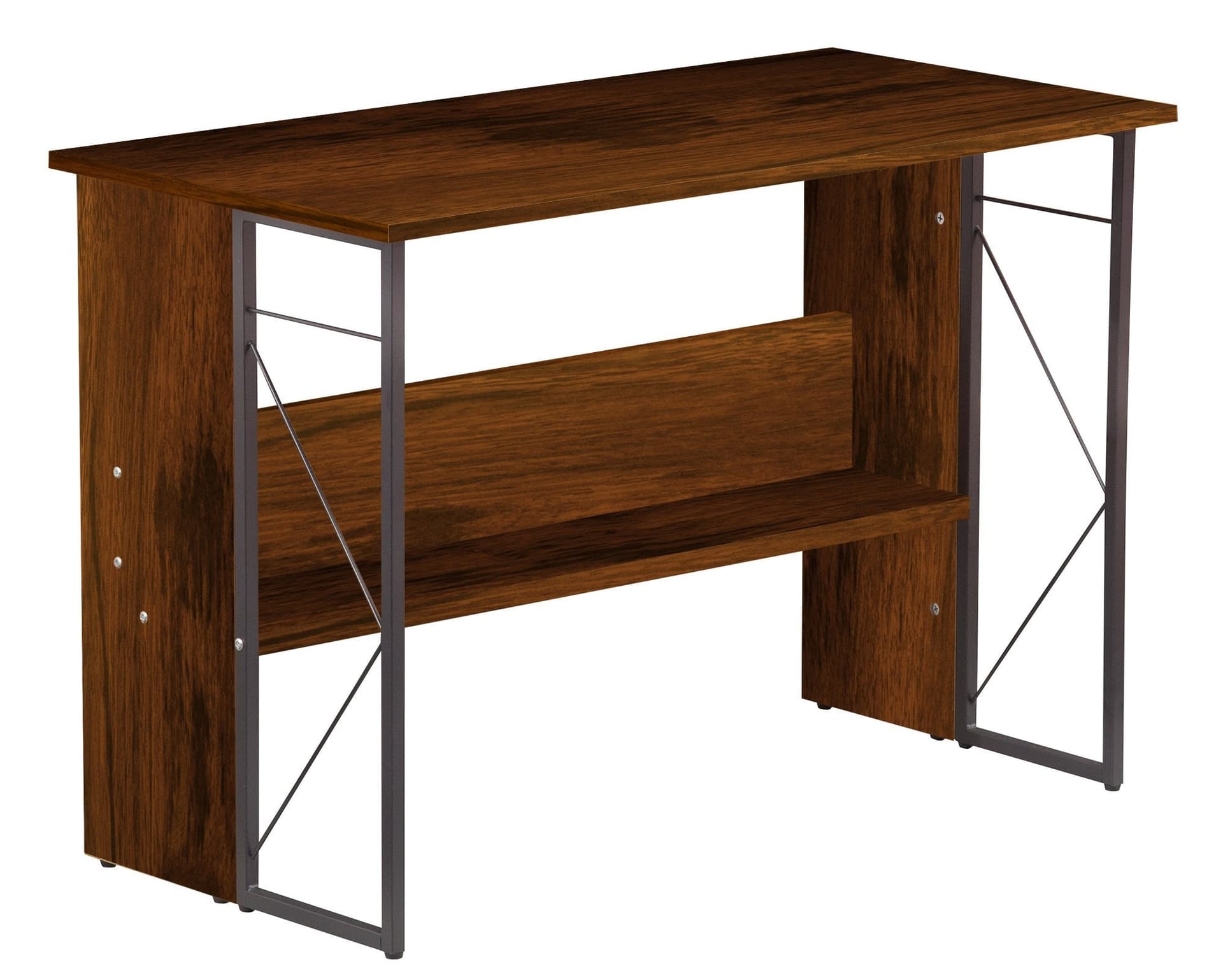 Scrivania per Computer Scrittoio Salvaspazio in Stile Industriale con Struttura Acciaio e Legno Marrone in Scrivanie Scontolo.net - Potenza, commercioVirtuoso.it