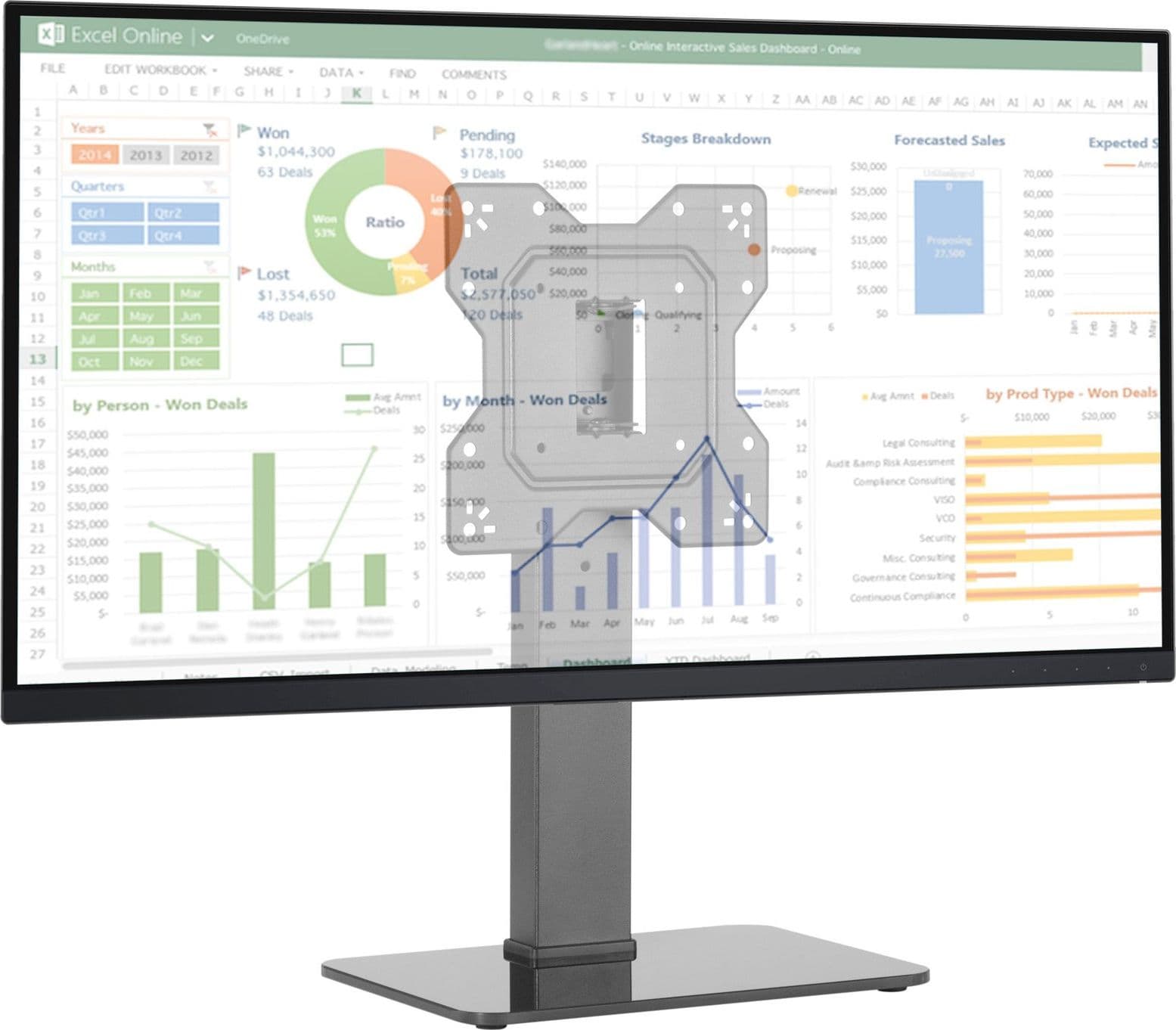 Supporto Universale da Tavolo per Monitor e TV da 23'' a 43'' in Mobili Scontolo.net - Potenza, commercioVirtuoso.it