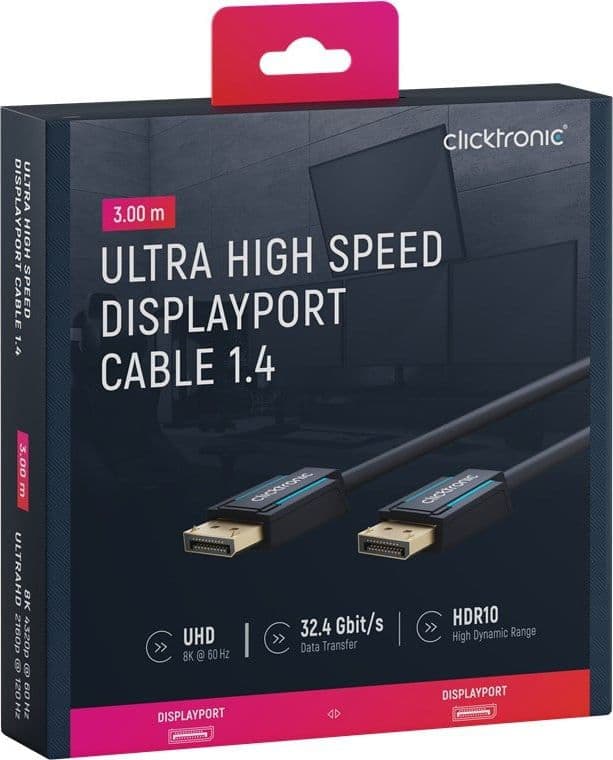 Cavo DisplayPort 1.4 Maschio/Maschio 3 metri Alta Qualit&agrave