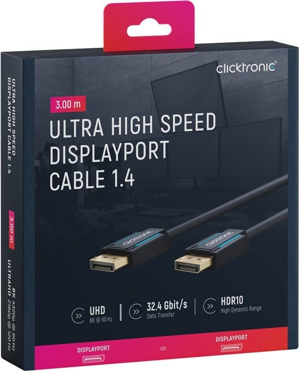 Cavo DisplayPort 1.4 Maschio/Maschio 3 metri Alta Qualit&agrave