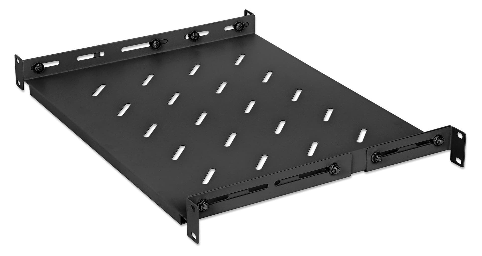 Mensola 19'' fissa con Profondit&agrave Regolabile da 350 a 550 mm 1U Nero in Mensole da muro Scontolo.net - Potenza, commercioVirtuoso.it