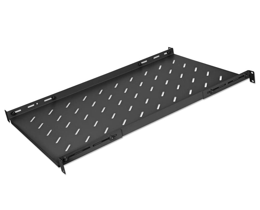 Mensola 19'' fissa con Profondit&agrave Regolabile da 750 a 950 mm 1U Nero in Mensole da muro Scontolo.net - Potenza, commercioVirtuoso.it