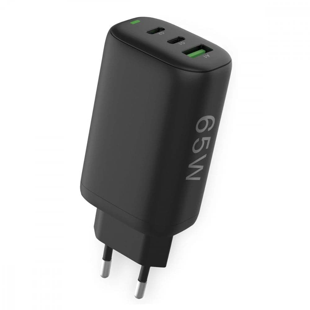 Caricabatterie GaN USB-A e 2 porte USB-C&trade Power Delivery 65W Ricarica Rapida Nero in Caricabatterie da muro Scontolo.net - Potenza, commercioVirtuoso.it