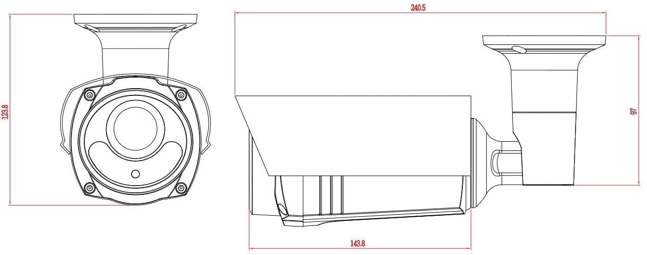 Telecamera CCTV da Soffitto Parete Quadribrid 5Mp 4K IP66 con Zoom Motorizzato, DGC5646