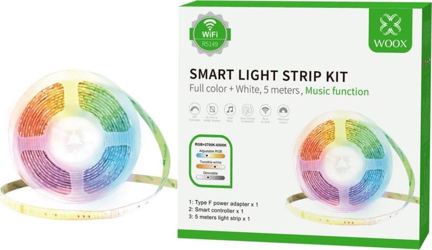 Kit Striscia LED Intelligente 5m con Funzione Musicale e Controllo Vocale Alexa, R5149
