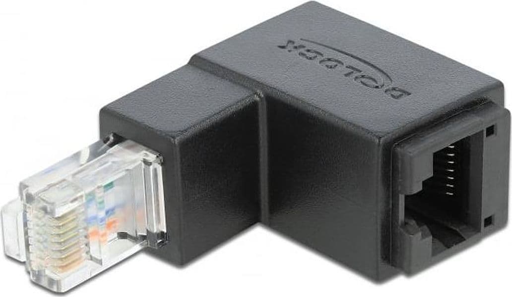Adattatore RJ45 Maschio Femmina Cat.6 UTP Angolato verso il basso a 90&deg Nero in  Scontolo.net - Potenza, commercioVirtuoso.it