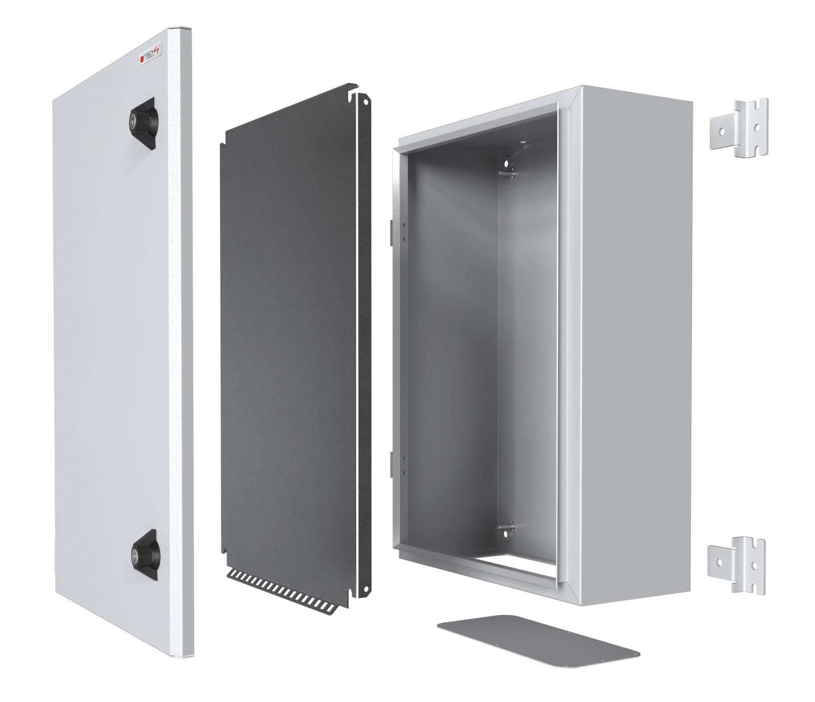 Armadio Rack 19'' a muro 17U grigio IP65 porta cieca prof. 600 mm