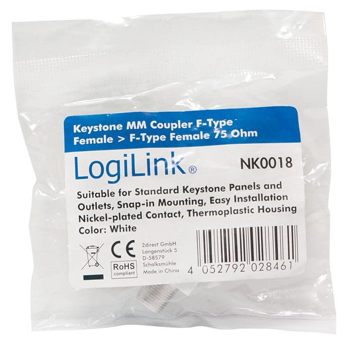 Adattatore Keystone BNC 75 Ohm F/F Nero in Cavi coassiali Scontolo.net - Potenza, commercioVirtuoso.it