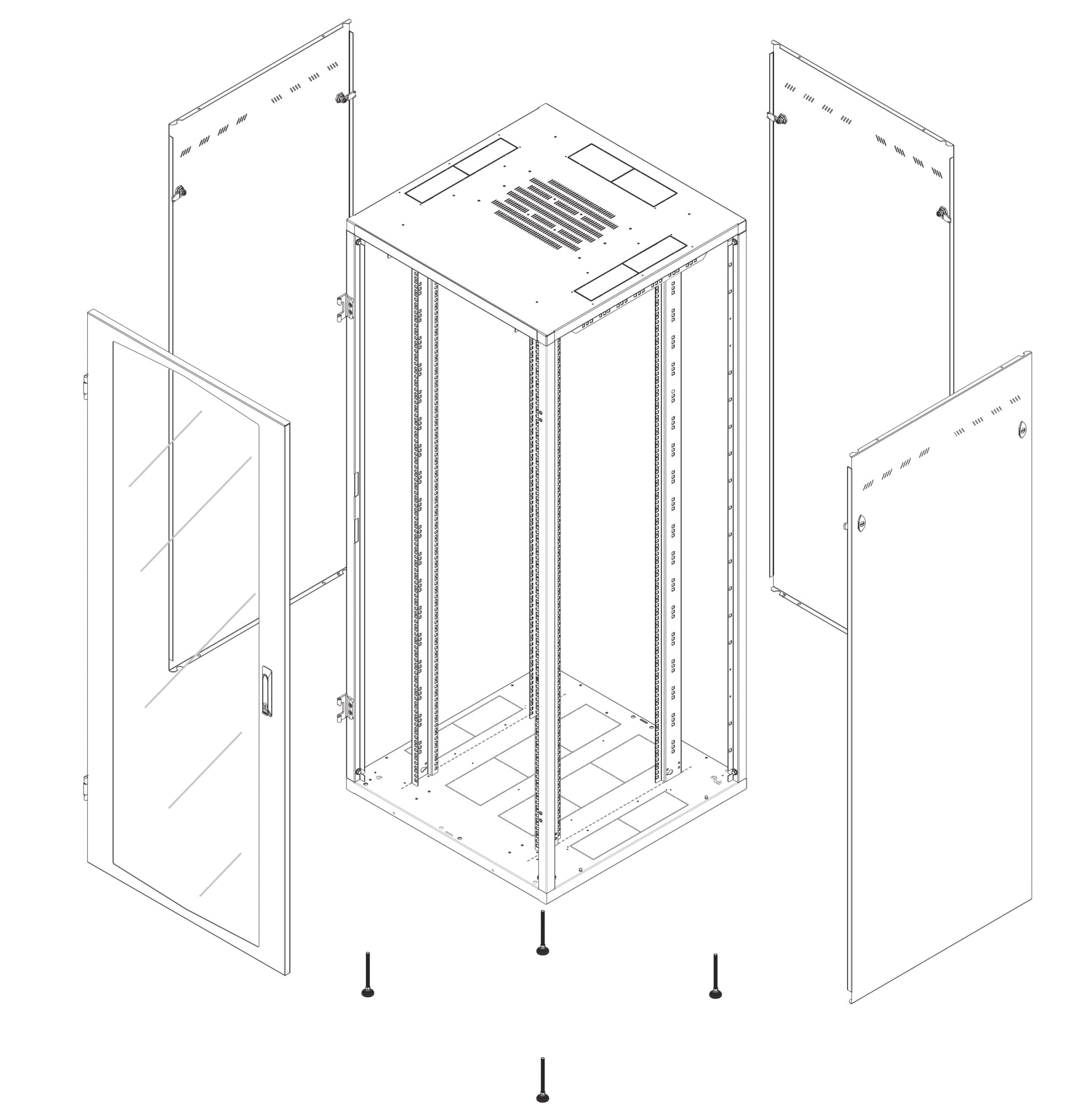 Armadio Rack NextGen 19'' 800x800 42U Grigio in  Scontolo.net - Potenza, commercioVirtuoso.it