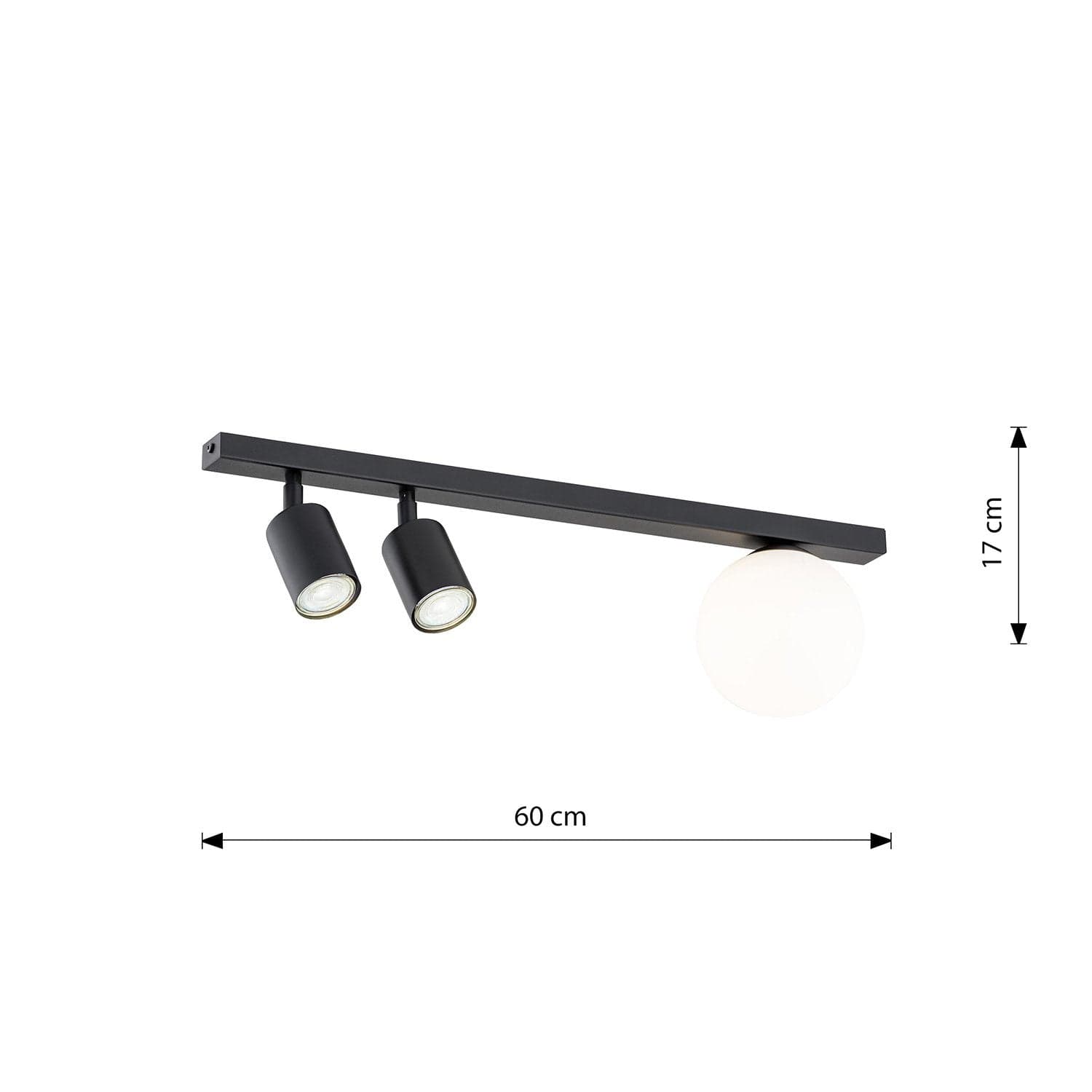 Plafoniera Minimal 3 Luci Baster In Acciaio Nero E14+Gu10 in Plafoniere LuceArt - Montecorvino Pugliano, commercioVirtuoso.it
