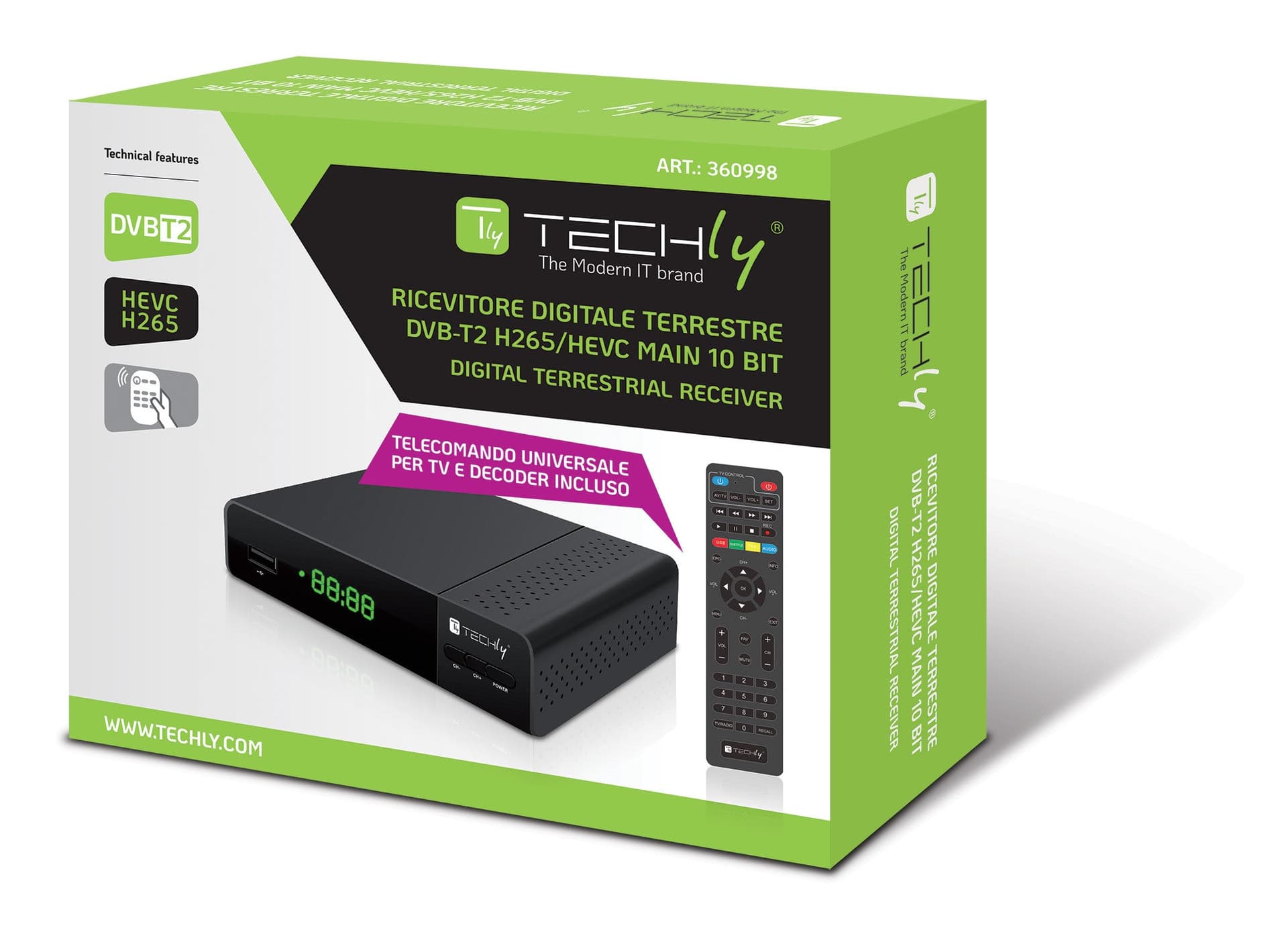 Decoder Ricevitore Digitale Terrestre DVB-T/T2 H.265 HEVC 10bit con Display e Telecomando Universale 2 in 1 in Ricevitori digitale terrestre Scontolo.net - Potenza, commercioVirtuoso.it