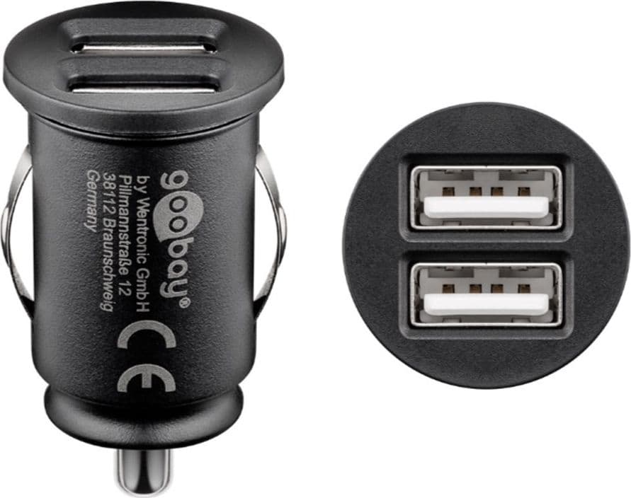 Caricatore Compatto da Auto 2 porte USB max.12W/2.4A Nero in Caricabatterie da auto Scontolo.net - Potenza, commercioVirtuoso.it