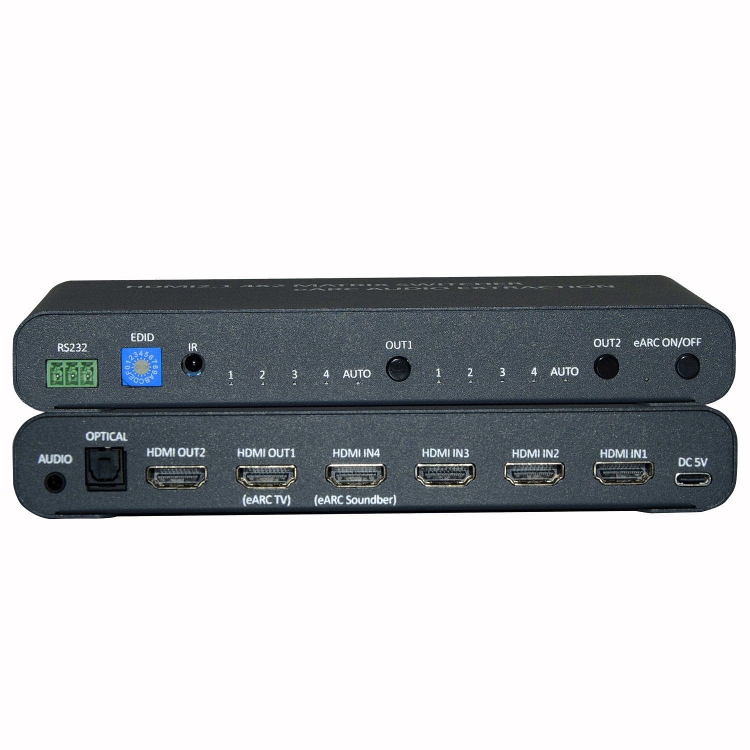 Switch Matrix HDMI 4x2 8K con Estrattore Audio Esterno