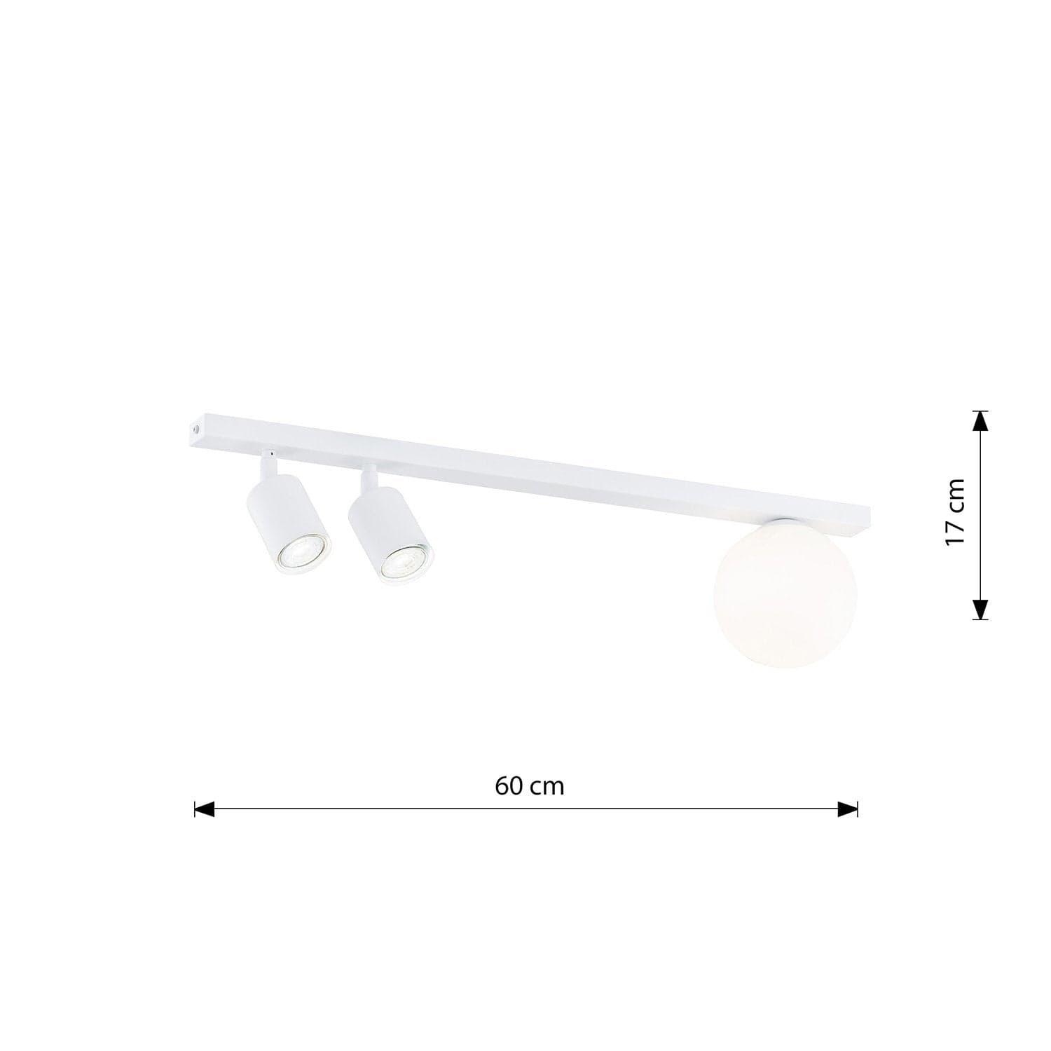 Plafoniera Minimal 3 Luci Baster In Acciaio Bianco E14+Gu10 in Plafoniere LuceArt - Montecorvino Pugliano, commercioVirtuoso.it