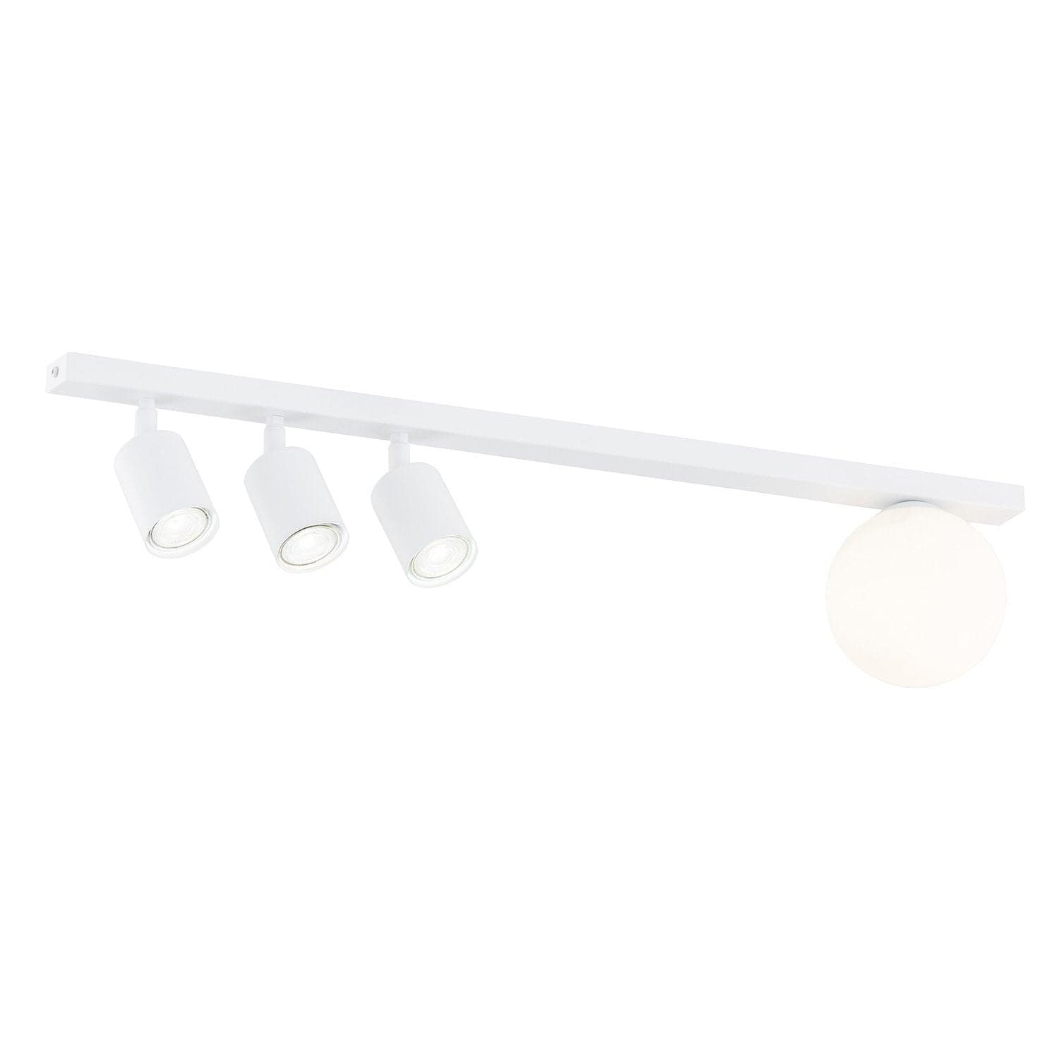 Plafoniera Minimal 4 Luci Baster In Acciaio Bianco E14+Gu10 in Plafoniere LuceArt - Montecorvino Pugliano, commercioVirtuoso.it