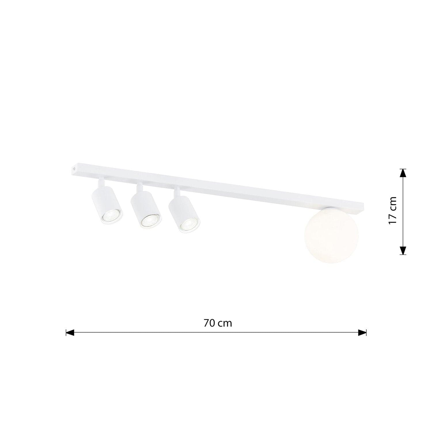 Plafoniera Minimal 4 Luci Baster In Acciaio Bianco E14+Gu10 in Plafoniere LuceArt - Montecorvino Pugliano, commercioVirtuoso.it
