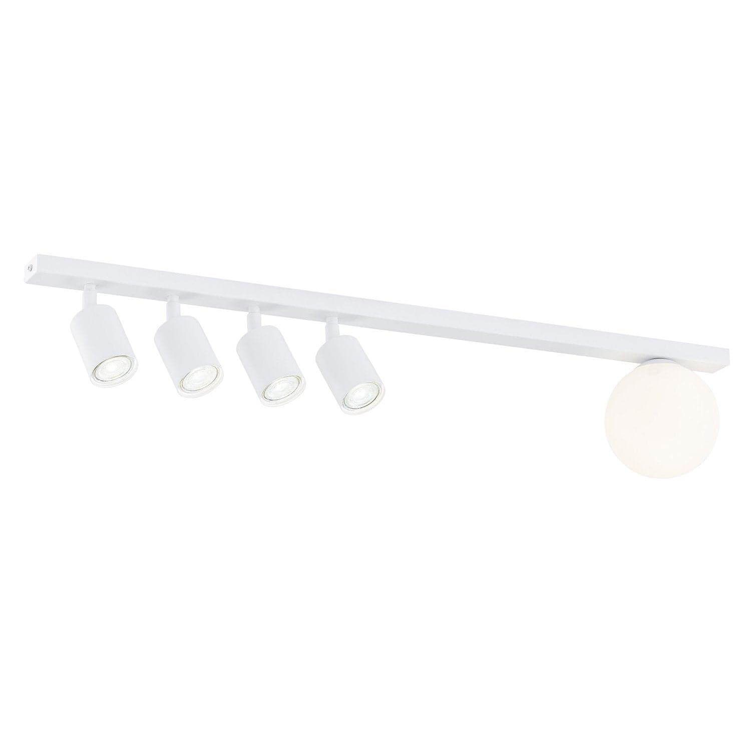Plafoniera Minimal 5 Luci Baster In Acciaio Bianco E14+Gu10 in Plafoniere LuceArt - Montecorvino Pugliano, commercioVirtuoso.it