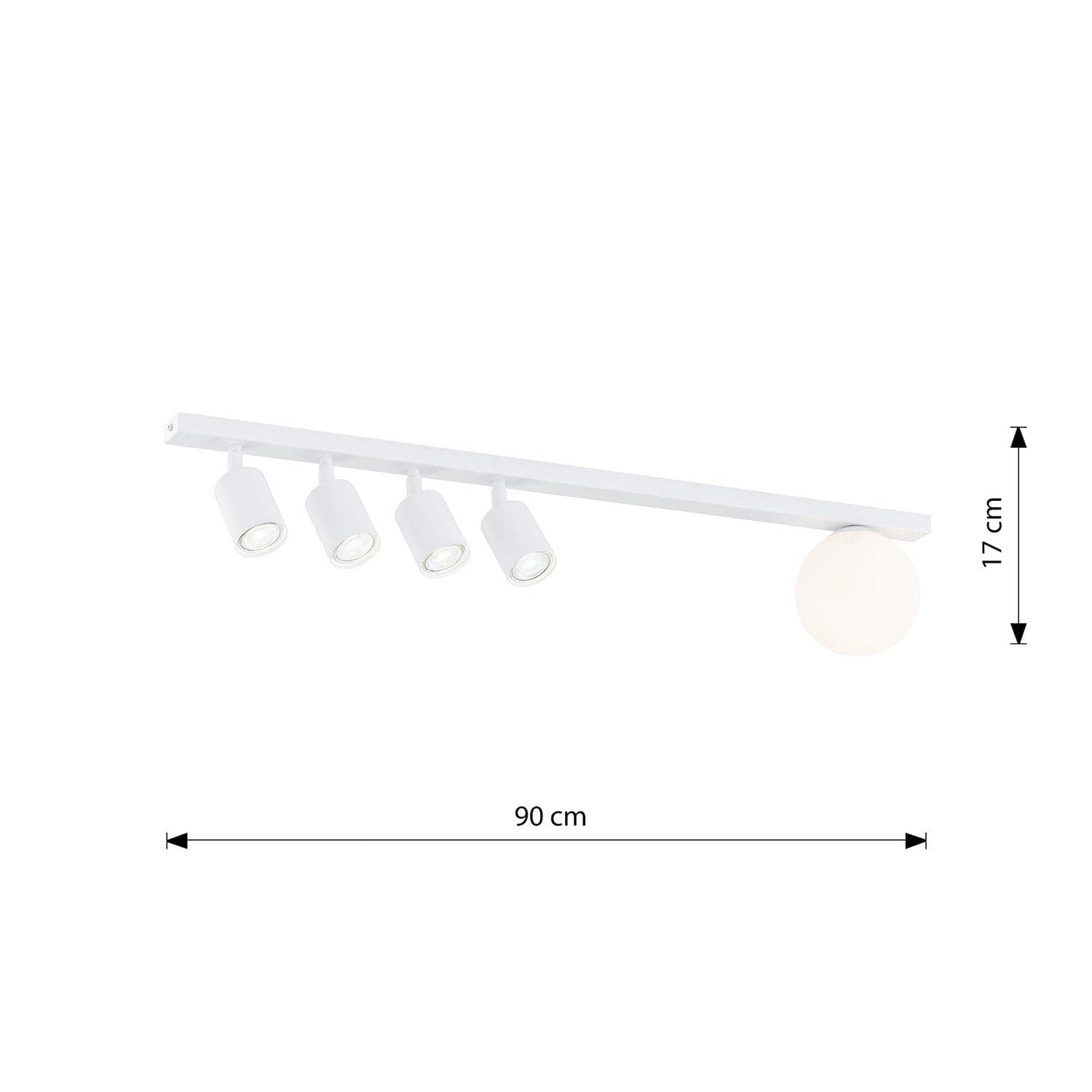Plafoniera Minimal 5 Luci Baster In Acciaio Bianco E14+Gu10 in Plafoniere LuceArt - Montecorvino Pugliano, commercioVirtuoso.it