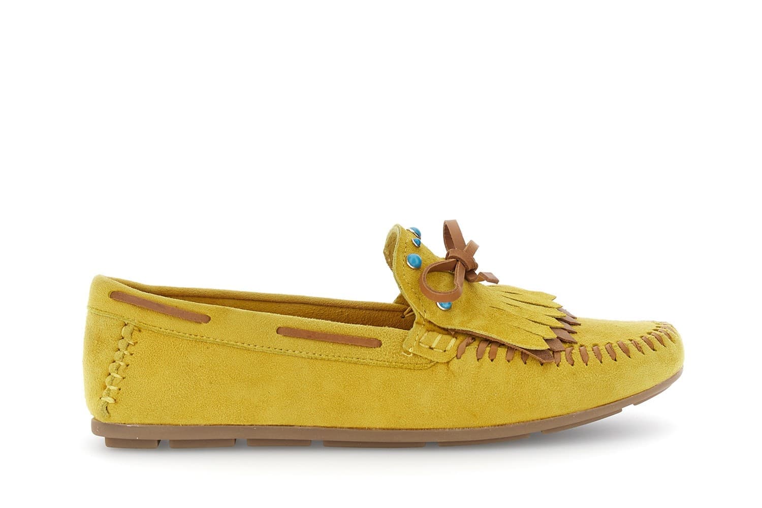MOCASSINO IN PELLE SCAMOSCIATA CON FRANGIA in Loafer e mocassini 3A Moda Mare Sport - Bellaria Igea Marina, commercioVirtuoso.it