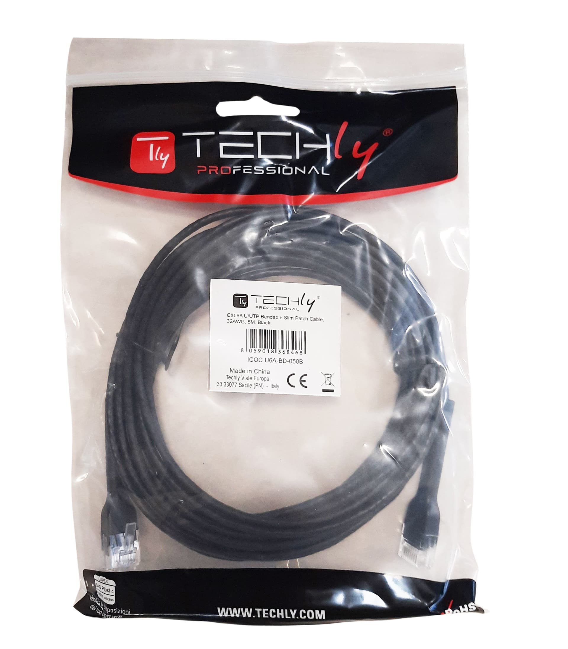 Cavo Slim Patch di Rete Pieghevole in Rame Cat.6A U/UTP 1m Nero in Cavi Ethernet Scontolo.net - Potenza, commercioVirtuoso.it