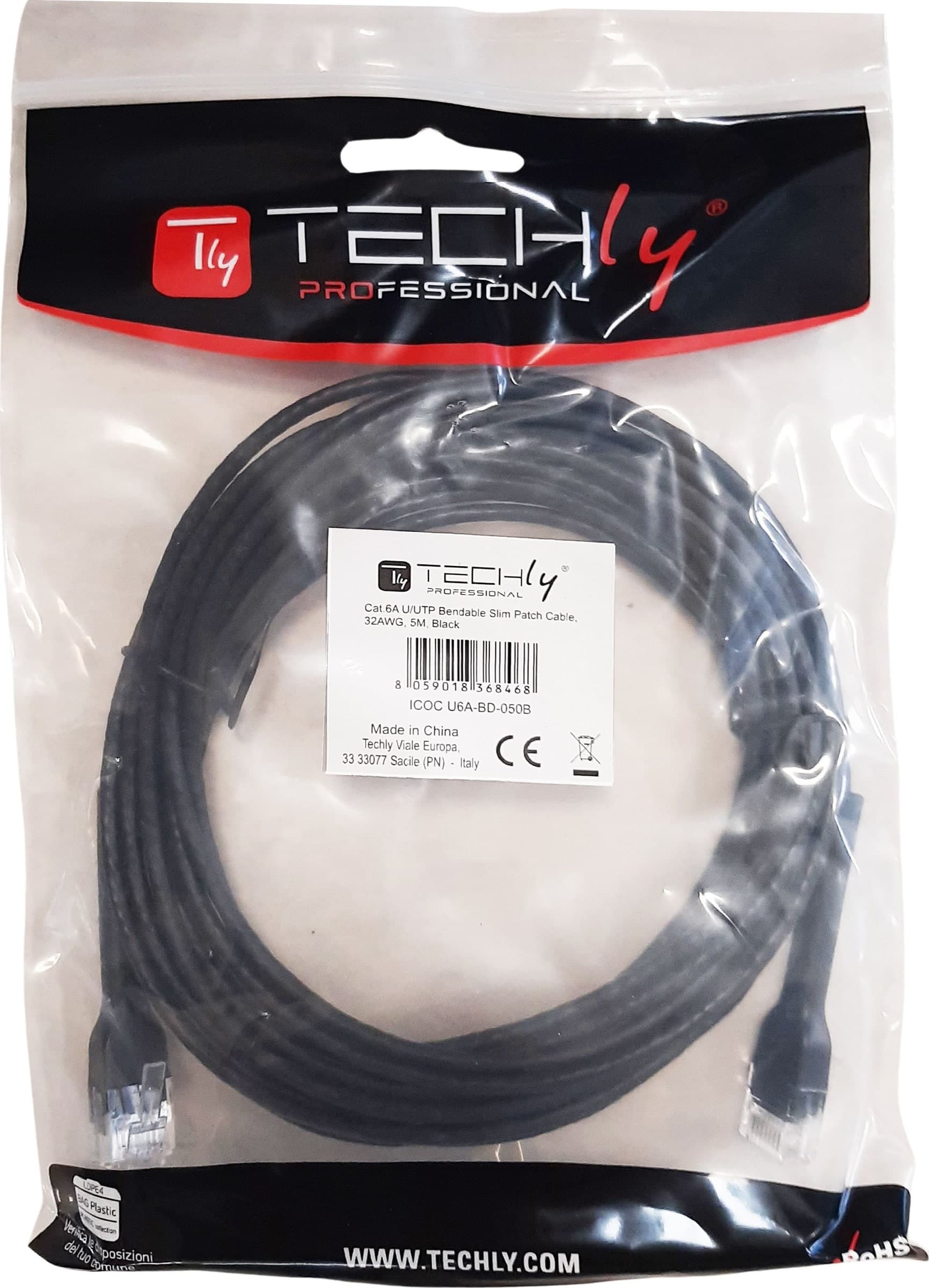 Cavo Slim Patch di Rete Pieghevole in Rame Cat.6A U/UTP 3 metri Nero in Cavi Ethernet Scontolo.net - Potenza, commercioVirtuoso.it