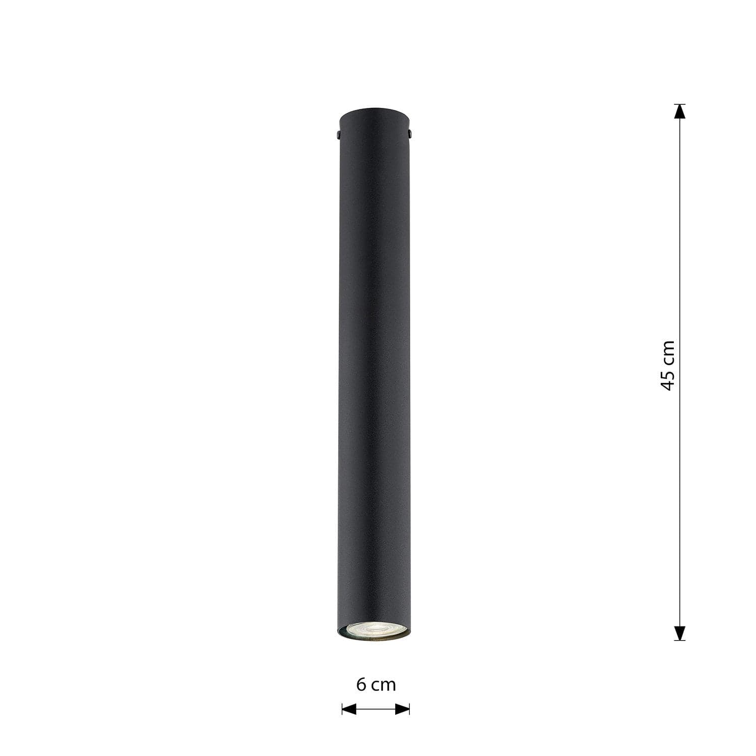 Plafoniera Moderna Faretto Tecno 1 Luce Acciaio Nero 45 Cm in Faretti da soffitto LuceArt - Montecorvino Pugliano, commercioVirtuoso.it