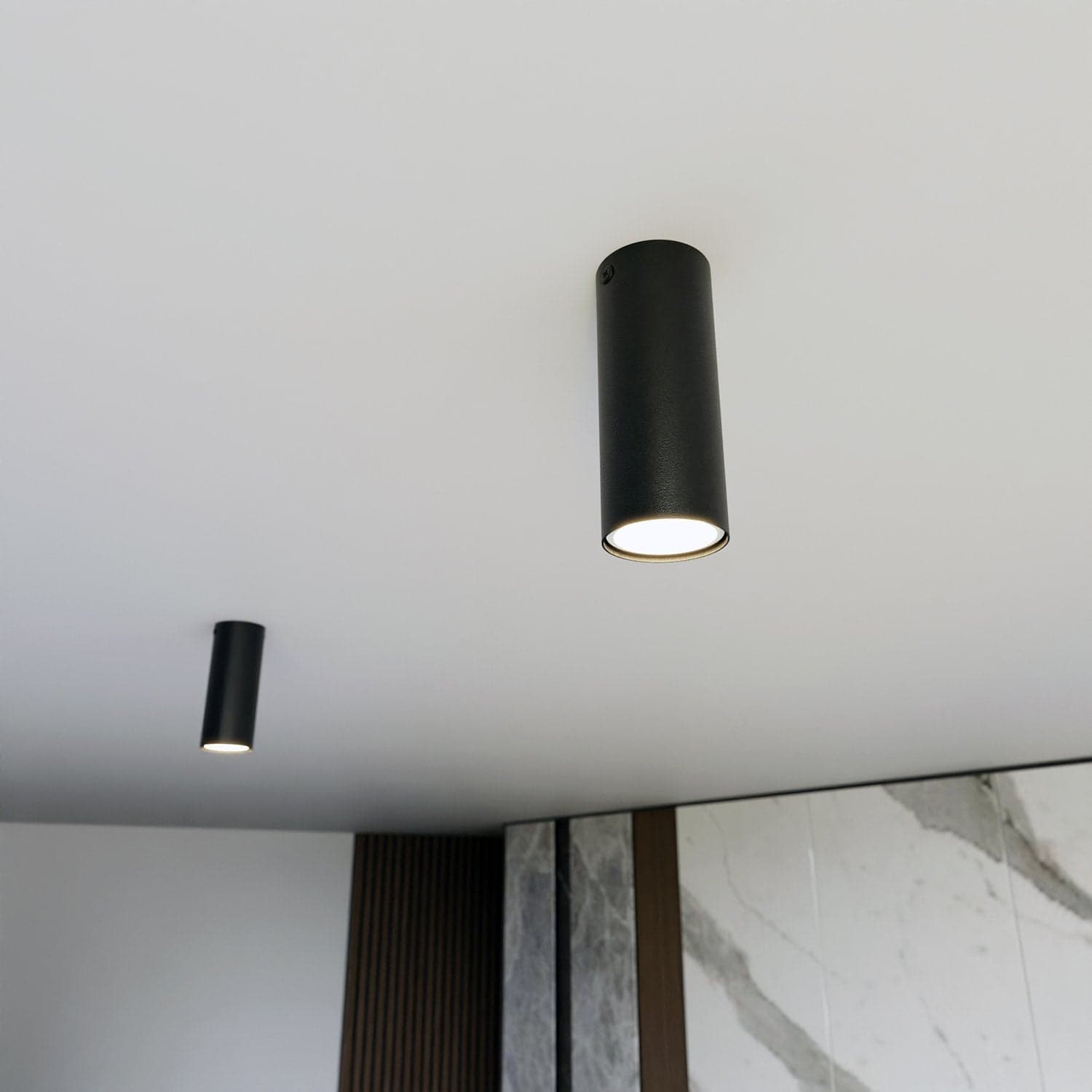 Plafoniera Moderna Faretto Tecno 1 Luce Acciaio Nero 15 Cm in Plafoniere LuceArt - Montecorvino Pugliano, commercioVirtuoso.it