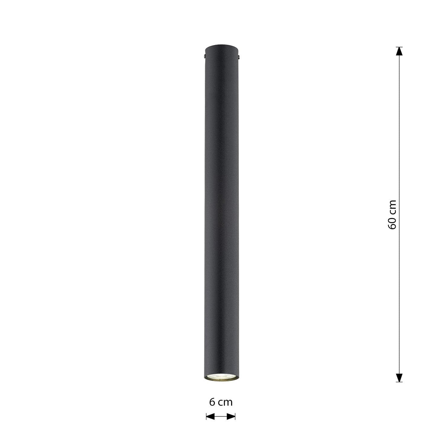 Plafoniera Moderna Faretto Tecno 1 Luce Acciaio Nero 60 Cm in Faretti da soffitto LuceArt - Montecorvino Pugliano, commercioVirtuoso.it