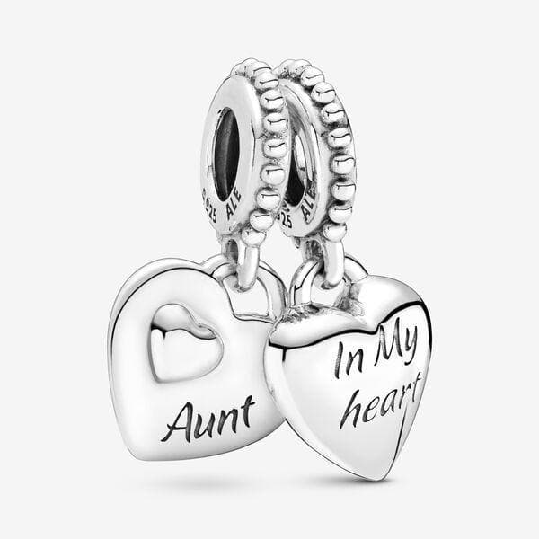 Pandora Charm pendente con due cuori Zia e nipote in Bead Charm Alba Gioielli - Casoria, commercioVirtuoso.it