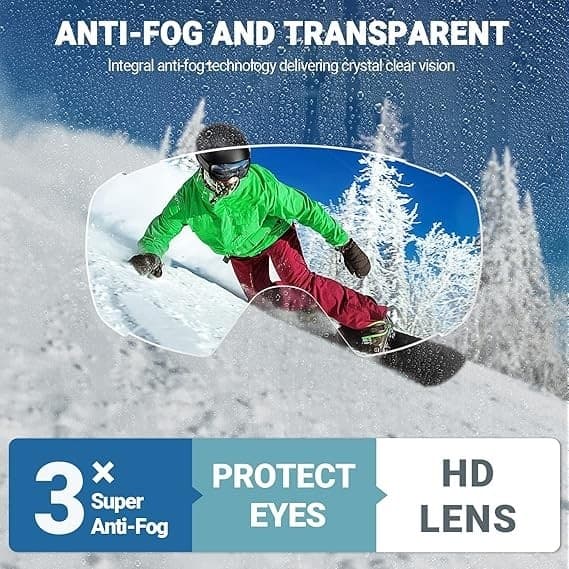 Outdoor Master Classic Maschera Sci OTG Anti-Appannamento UV400, Nero in prodotto 3A Moda Mare Sport - Bellaria Igea Marina, commercioVirtuoso.it