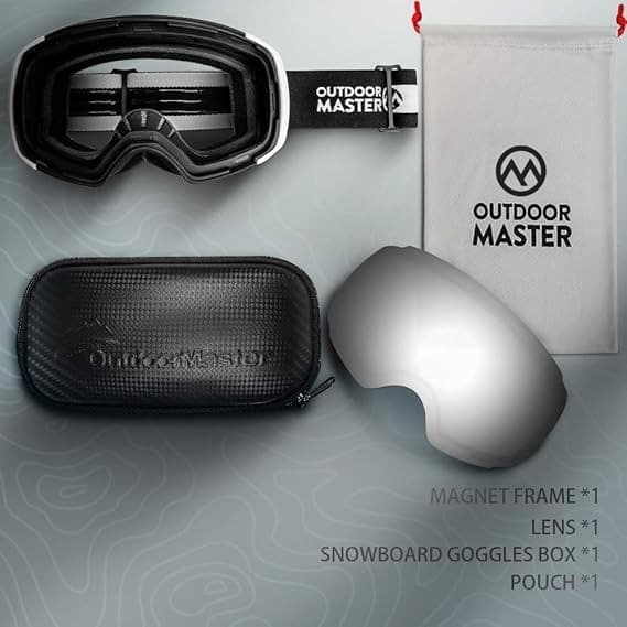 OutdoorMaster Maschera Sci Pro con Lenti Magnetiche Intercambiabili, Polarizzate HD, UV400 Bianco in prodotto 3A Moda Mare Sport - Bellaria Igea Marina, commercioVirtuoso.it
