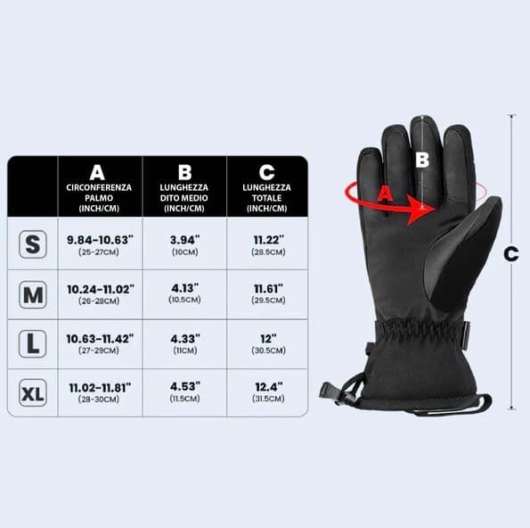 Guanti da Neve 3M Impermeabili e Antivento con Touchscreen e Isolamento C44 in Guanti 3A Moda Mare Sport - Bellaria Igea Marina, commercioVirtuoso.it