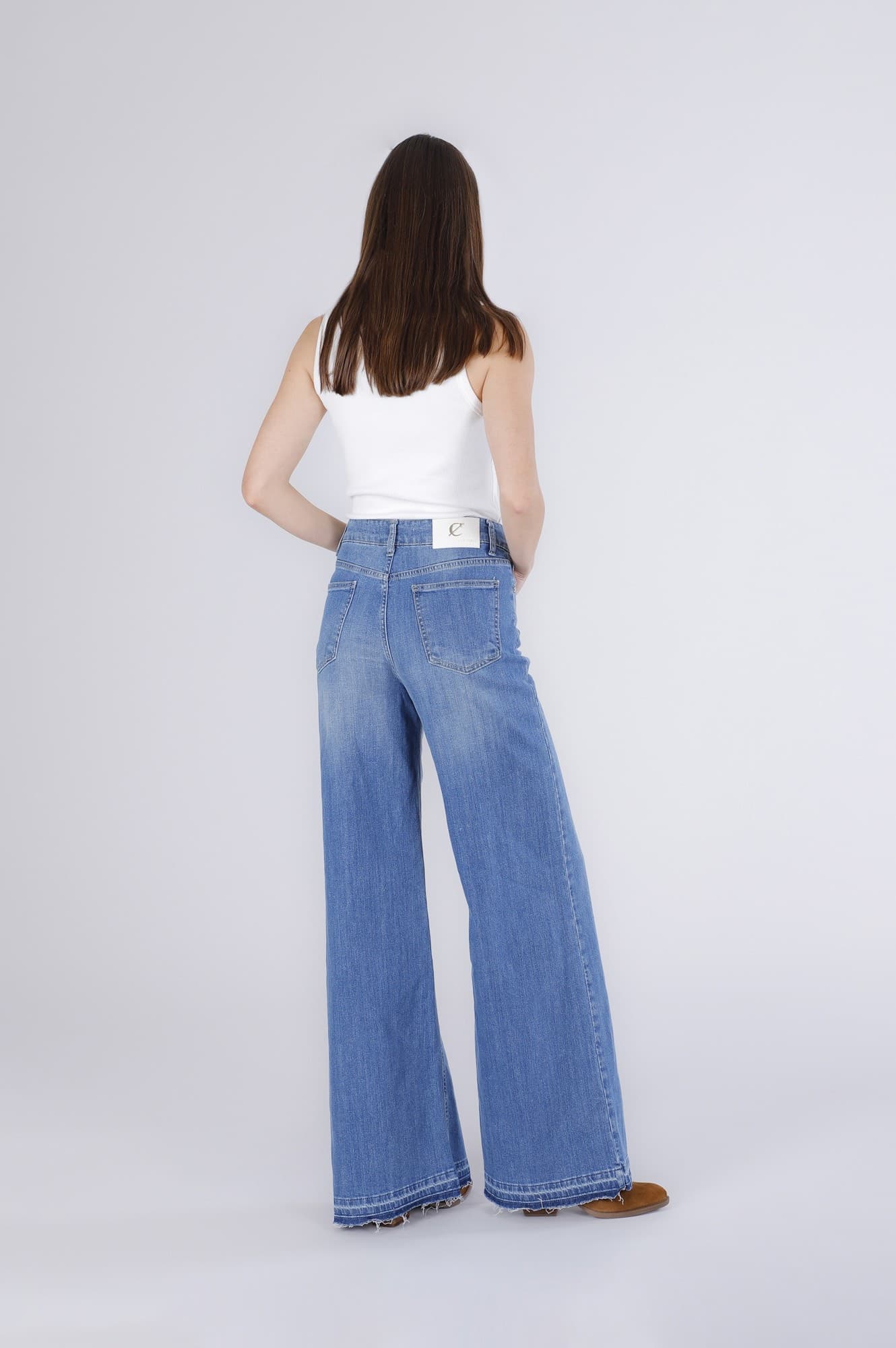 PANTALONE PALAZZO CON ORLO SCIOLTO in Pantaloni 3A Moda Mare Sport - Bellaria Igea Marina, commercioVirtuoso.it