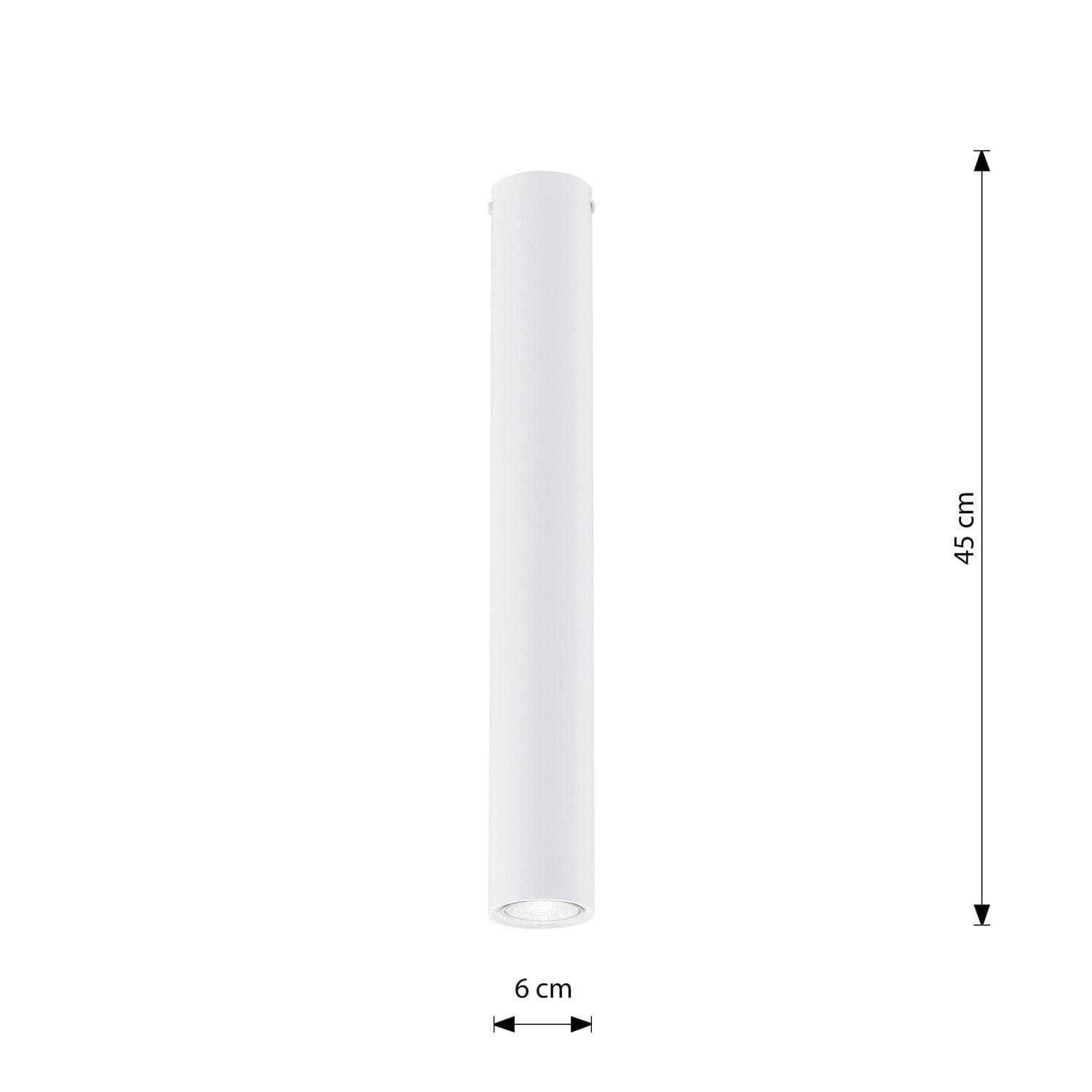 Plafoniera Moderna Faretto Tecno 1 Luce Acciaio Bianco 45 Cm in Faretti da soffitto LuceArt - Montecorvino Pugliano, commercioVirtuoso.it