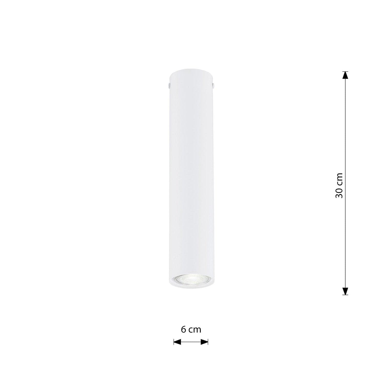 Plafoniera Moderna Faretto Tecno 1 Luce Acciaio Bianco 30 Cm in Plafoniere LuceArt - Montecorvino Pugliano, commercioVirtuoso.it